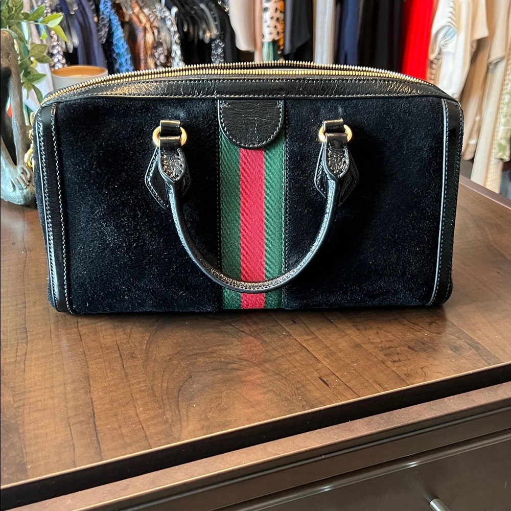 Gucci Ophidia Boston Suede Bag -Black - Picture 2 of 6